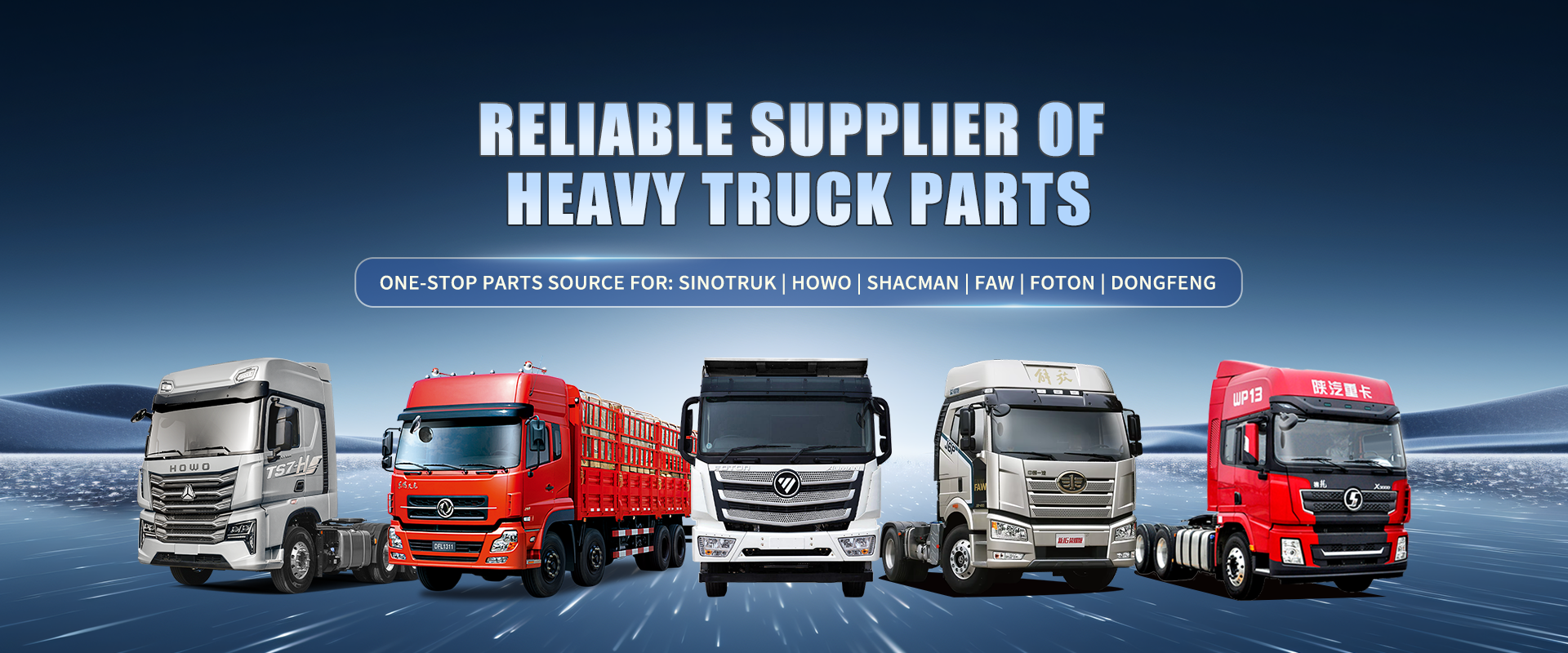 Heavy truck parts supplier for Sinotruk Shacman FAW Foton Dongfeng