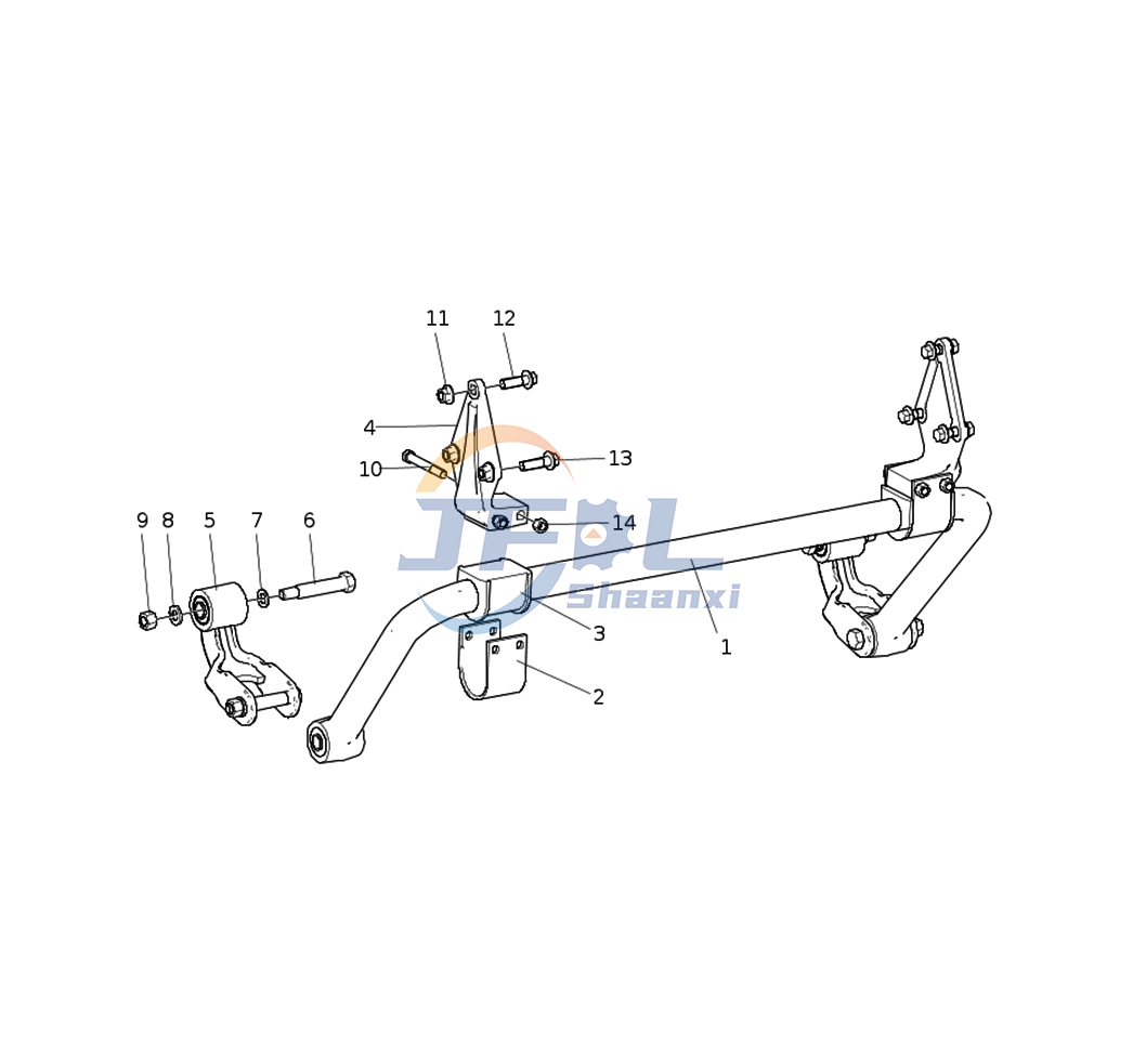 Howo Front And Rear Suspension System AC97196800412 Mixer Truck Rear Lateral Stabilizer 
