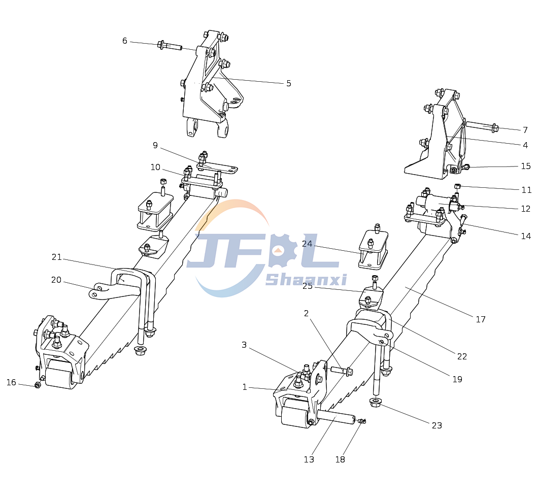 Howo Front And Rear Suspension System AC97255200363 HOWO6X4 cement mixer truck front suspension