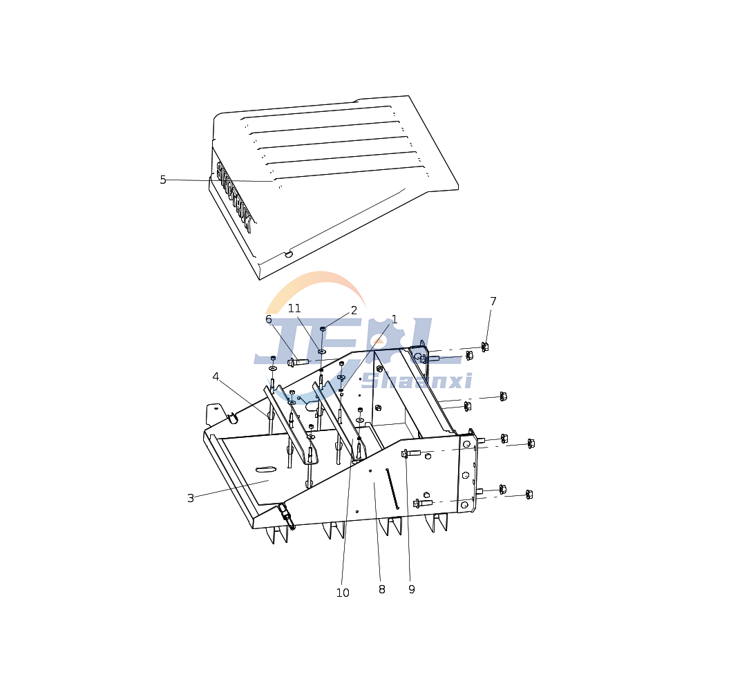Howo Truck Electrical System System Prats AC97257640104 HOWO Battery Box (installed on The Right Side/three Air Reservoirs/rear Switch)