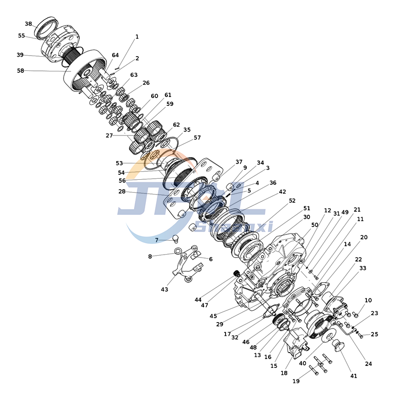 Howo Truck Drive Train Systems Parts AZ2203100178 Range Gear Auxiliary Box Assembly