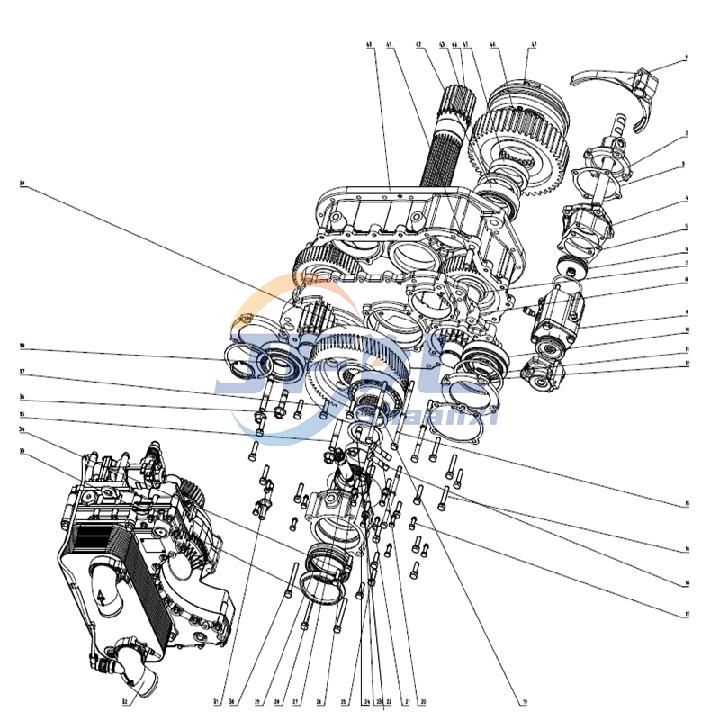 Fast Gearbox 16JSD200TA+FHB400 Aluminum Alloy Double H Single Lever Spare Parts Catalog