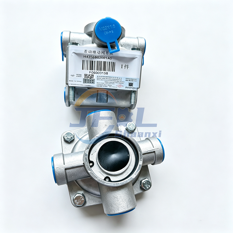 FOTON Auman GTL ETX EST Truck Spare Parts Differential Relay Valve Assembly H4356B02001A0 Double Chamber Relay Valve