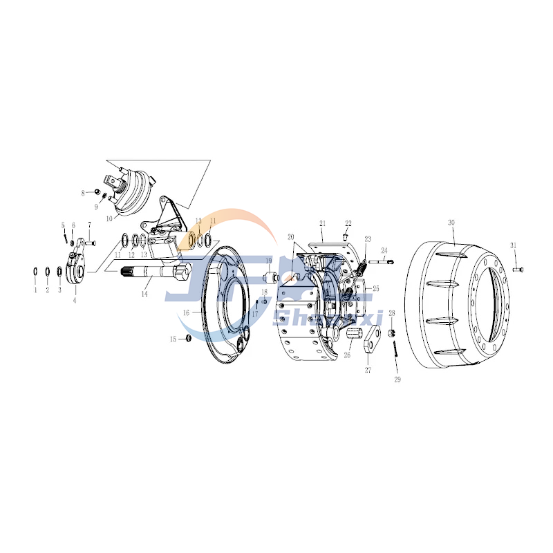  7.5-ton Foton Auman Truck Front Axle Assembly Spare Parts Include Manual Adjusting Arm & Right Steering Knuckle Arm Etc Other Accessories